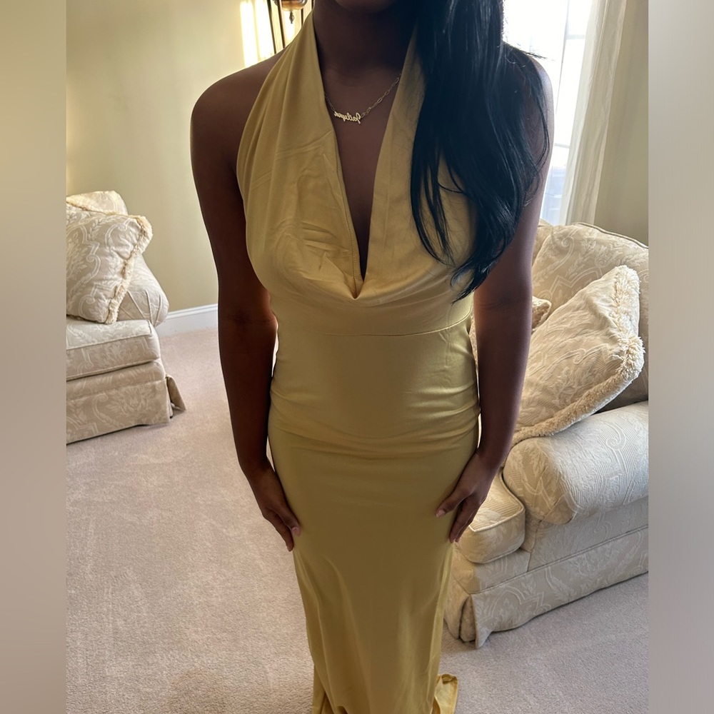 naomi satin gold dress Naomi Satin Maxi Dress - Brown/combo
